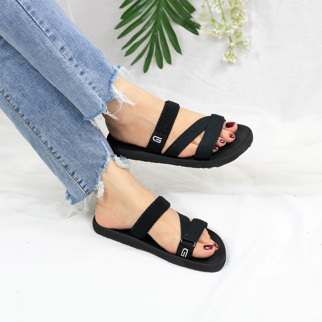 Dép nữ quai vải đế cao su DTK377 - GIAVY