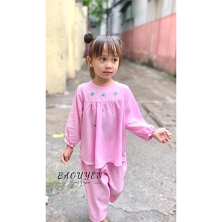 [23kg-37kg]BỘ TOLE(LANH) TAY DÀI QUẦN DÀI THÊU TAY