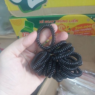 Set  3 dây cột tóc lò xo màu đen chống rối co giãn tốt