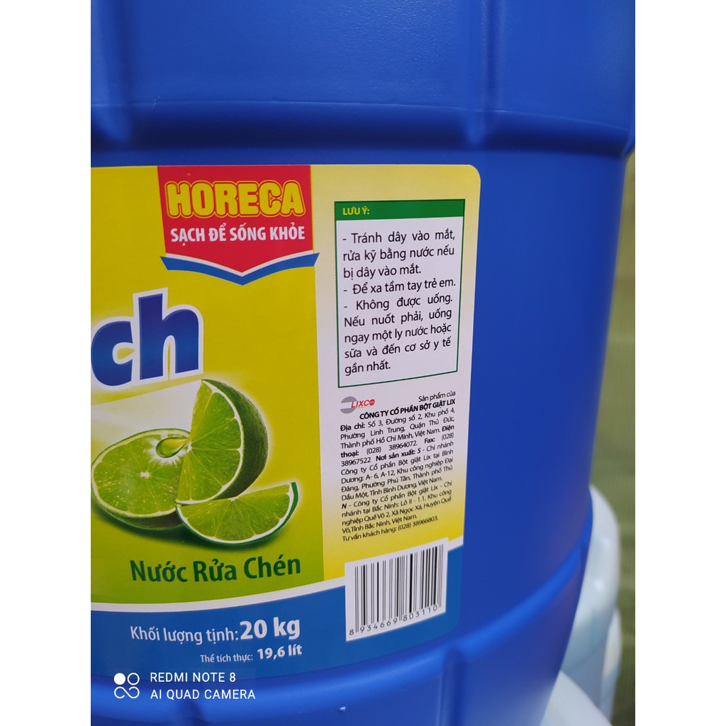 Nước rửa chén Lix Siêu Sạch hương chanh 20kg