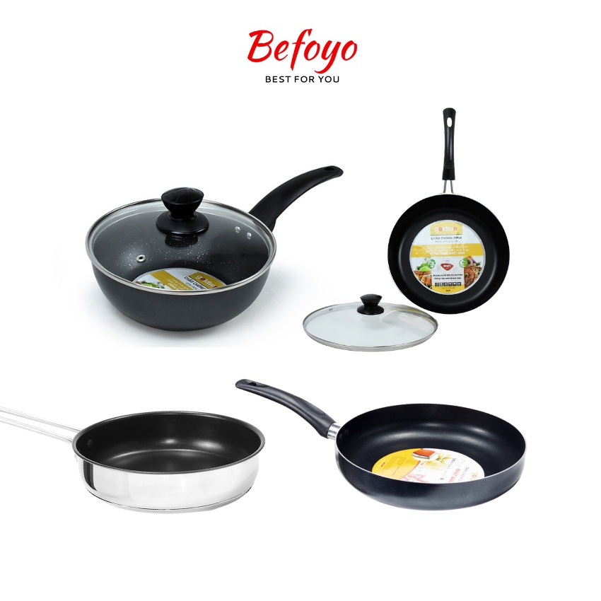 Chảo chống dính Goldsun size 20-26-28cm sử dụng trên mọi loại bếp - bếp từ - bếp gas - hồng ngoại - bảo hành 12 tháng