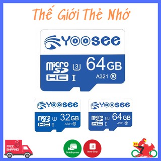 Thẻ nhớ Yoosee 32GB /64GB Class 10 hỗ trợ quay video 4K chuyện dụng cho Camera IP wifi, Smartphone, loa đài | BH 5 Năm