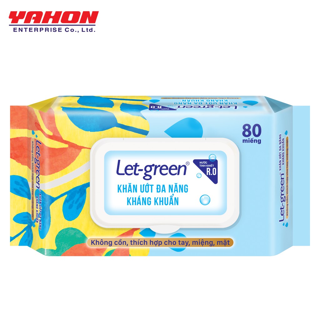 Combo 3 Bao Khăn Ướt Đa Năng Kháng Khuẩn Let-Green 80M