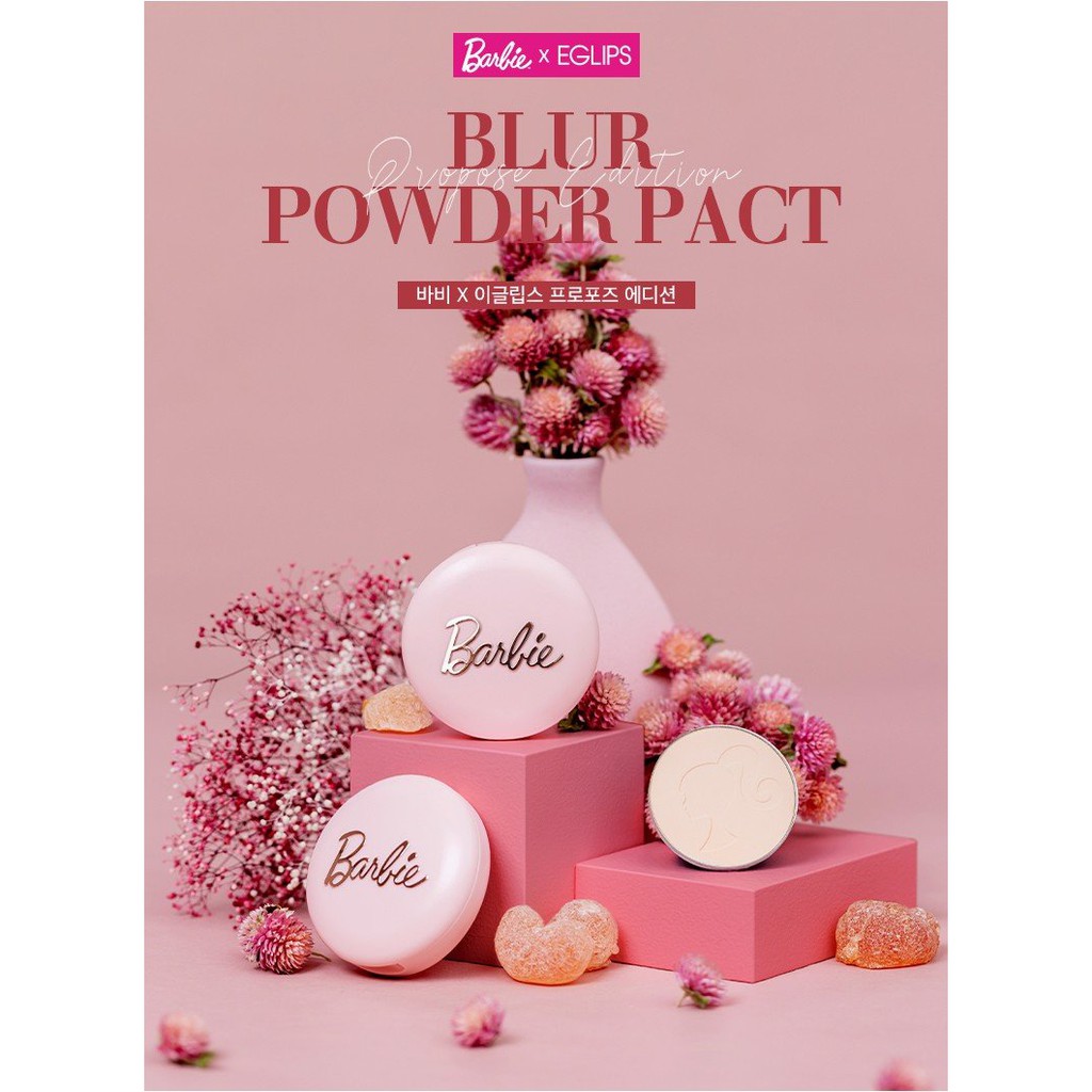 [Phiên Bản Giới Hạn] Phấn Phủ Dạng Nén Eglips Blur Powder Pact - Eglips x Barbie Limited Edition 9g