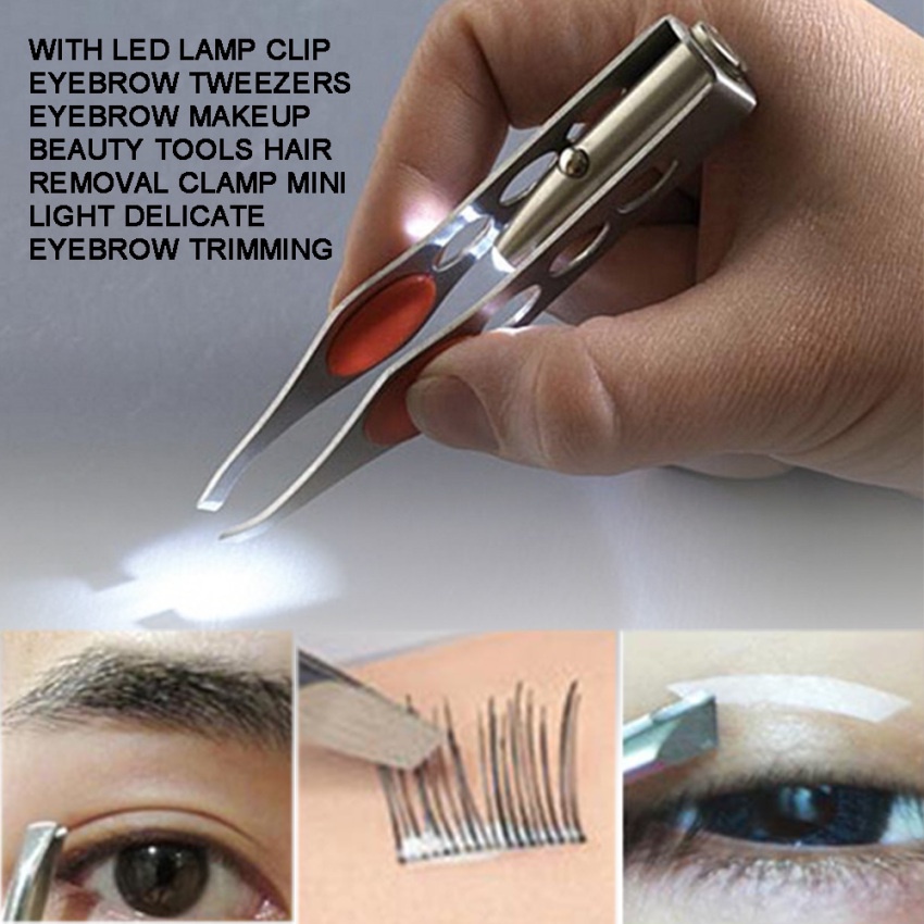 Nhíp Tỉa Lông Mày Có Đèn LED Và Kẹp Chất Lượng Cao