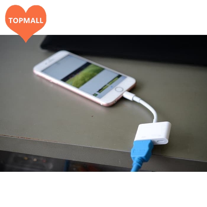 [ready stock] Bộ chuyển đổi Lightning sang kỹ thuật số AV - Lightning To HDMI - Bộ chuyển đổi HDMI IPhone của Apple