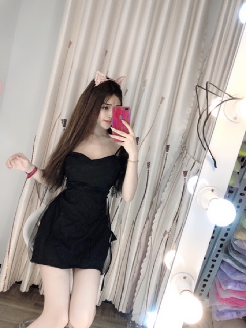 Đầm xòe phối lưới kèm quần chất sịn -hàng cao cấp | BigBuy360 - bigbuy360.vn