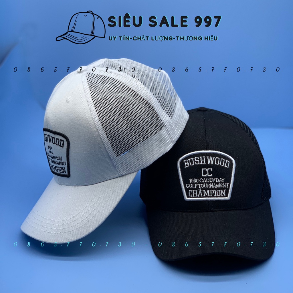 MŨ LƯỠI TRAI KẾT LƯỚI THÊU LOGO BUSHWODD THỜI TRANG ĐƠN GIẢN ĐẸP