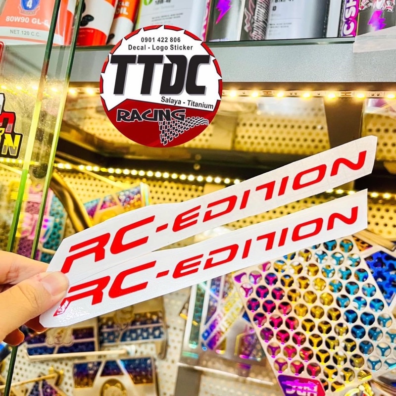 Tem dán phuộc Rc-Edition bóc ghép nổi bật trên mọi nền màu xe 🇹🇭