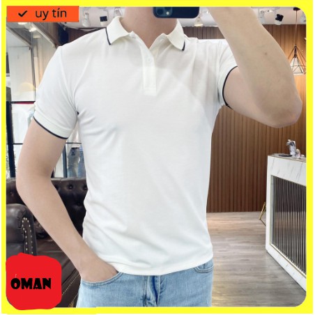 Áo phông nữ có cổ, polo nam cổ viền dệt cotton kiểu cá sấu thời trang - OMAN | BigBuy360 - bigbuy360.vn