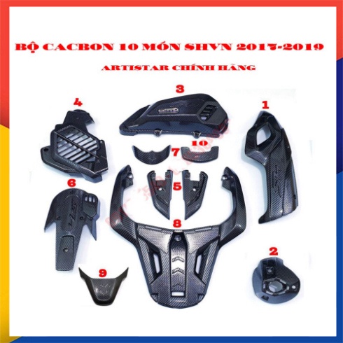 COMBO BỘ BẢO VỆ CACBON XE SH 2017-2019  ( chi tiết liệt kê bên dưới)