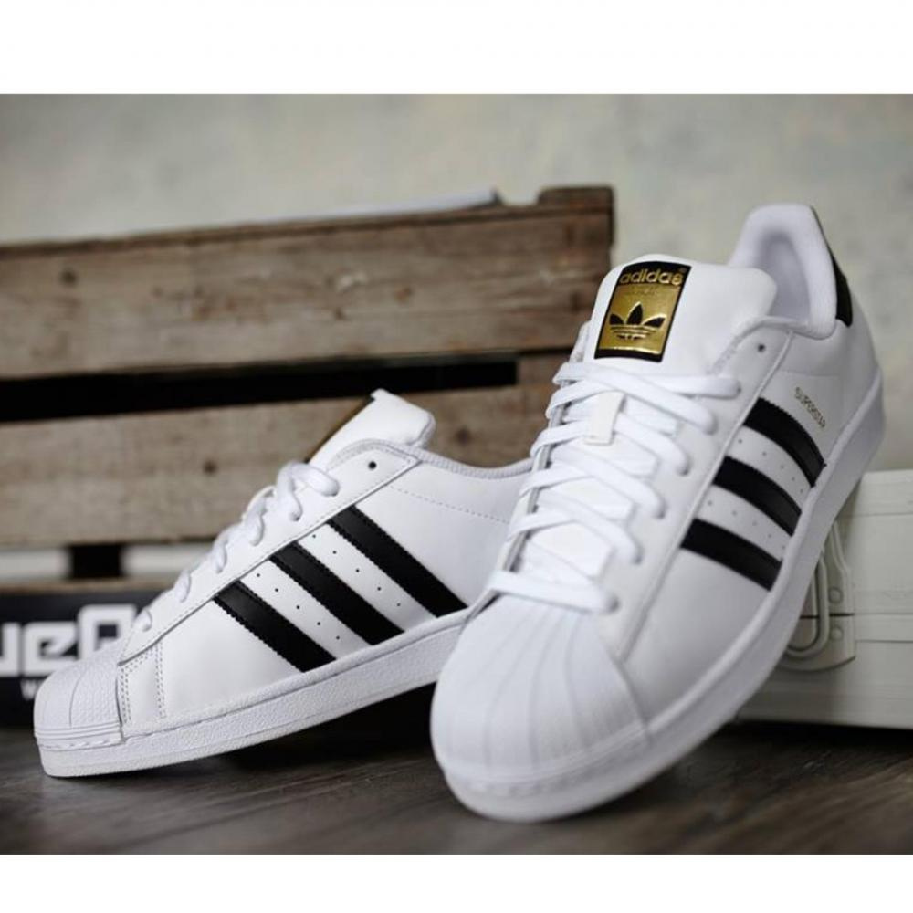 [CHÍNH HÃNG]  Giày Sneaker Thể Thao Nam Nữ ADIDAS Superstar Mũi Sò Tem Vàng 2020 (W/B)