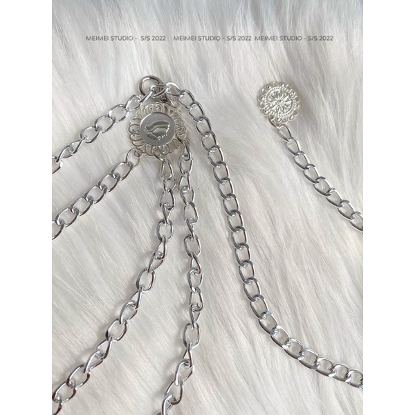 Dây Belt xích 3 tầng, Đai sang chảnh phối với váy, áo sơ mi | TL02 | MeiMei Studio