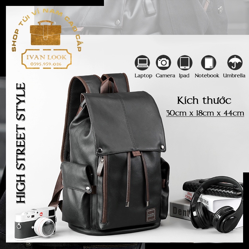 Balo Thời Trang Nam Nữ Unisex Chống Nước Chống Xước - Cặp Có Ngăn Đựng Latop - Balo Nam IVAN LOOK