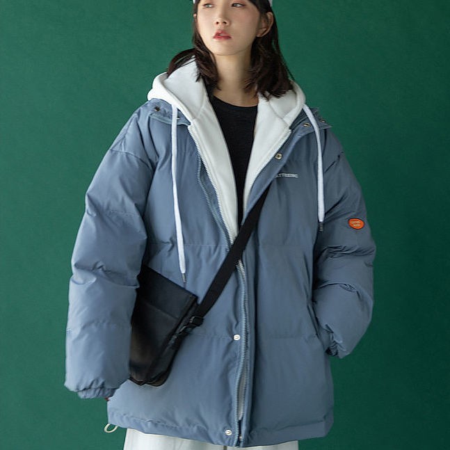 Áo Phao Dáng Rộng Giả Hai Lớp Thời Trang Phong Cách Hàn Quốc Cho Nữ | BigBuy360 - bigbuy360.vn