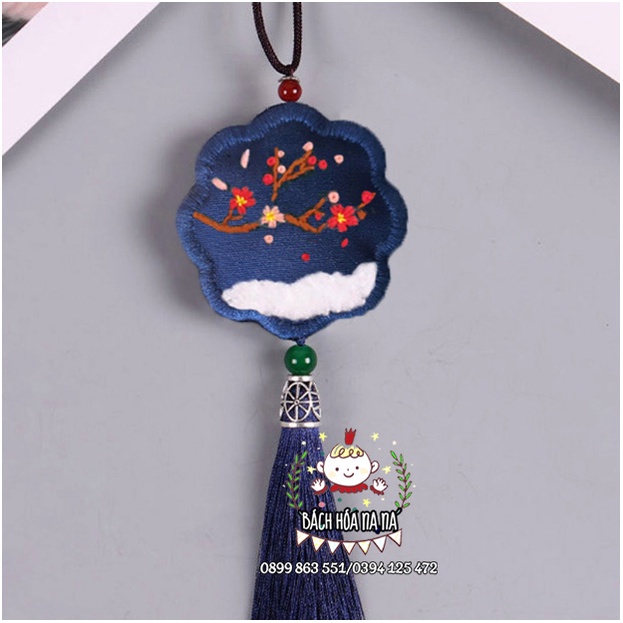 DIY tự thêu túi thơm phụ Kiện/Móc Khóa Bộ Kit Tự Tập Thêu Tay Phong Cách Biển Cả - The Sea Cho bạn Trai- Bách hóa Na Na