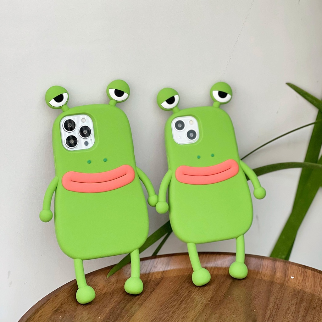 Ốp Điện Thoại Silicon Hình Ếch 3d Cho iphone 11 12 13 14 15 pro max xr x xs 7 8 6 6s plus max mini