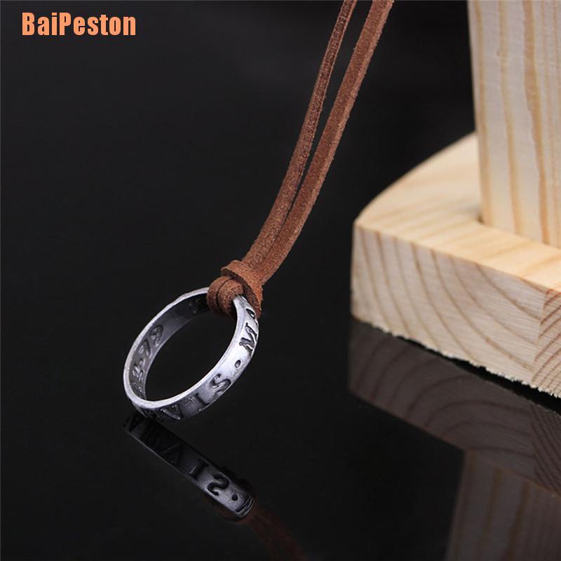 Vòng cổ Da Mặt Hình Vòng Tròn Khắc Số 4 Nathan Drake Phong Cách Vintage