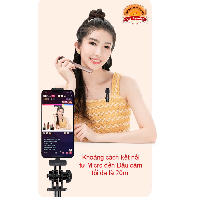 [Mã ELHACE giảm 4% đơn 300K] Mic ghi âm thanh chống tạp âm quay phim vlog video tiktok Giormani K1