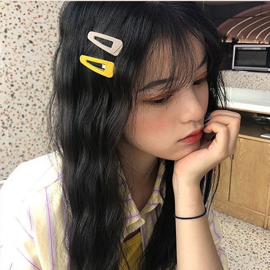 QADCOL Kẹp tóc màu sắc phong cách Hàn Quốc dễ thương cho nữ