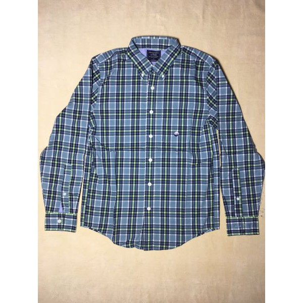 Áo sơ mi công sở nam tay dài cotton cổ bẻ sọc caro Abercrombie&Fitch size S