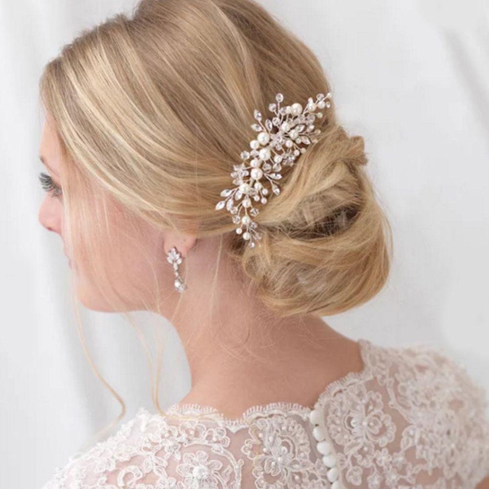 Lược Cài Tóc VANES1 Họa Tiết Hoa Thanh Lịch Cho Cô Dâu|Kẹp Tóc Tạo Kiểu Thời Trang