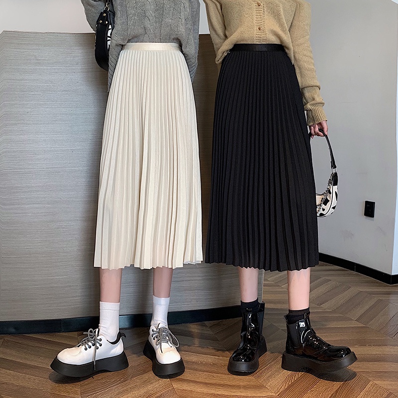 Chân Váy Chữ A Xếp Ly Dàng Dài Cạp Chun Thời Trang Sugal CV NU 014V3