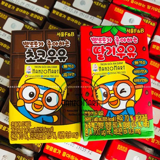 Sữa nước pororo Hàn quốc 2 vị 140ml