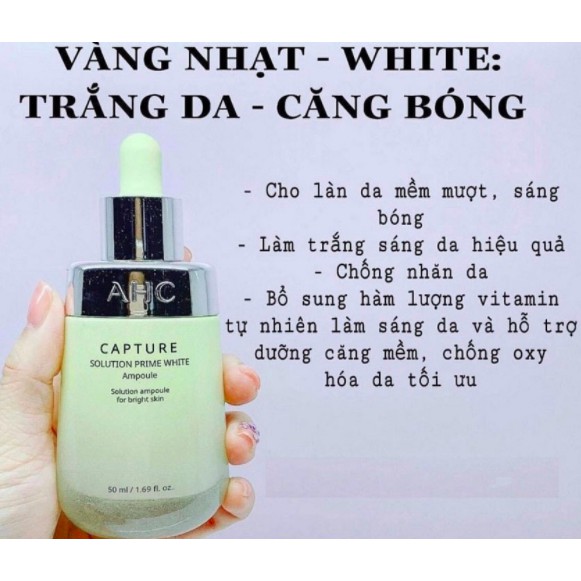 MBC Tinh chất dưỡng da AHC Capture Solution Prime Ampoule các loại: dưỡng trắng, dưỡng ẩm, làm dịu da và chống lão hóa