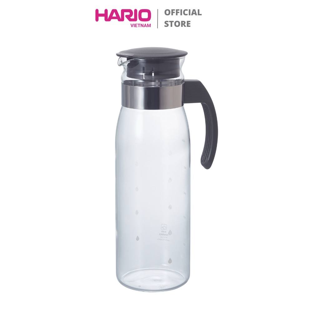 Bình đựng nước thủy tinh HARIO 1.4L (Xám) - Refrigerator Pot Slim N RPLN-14-CGR