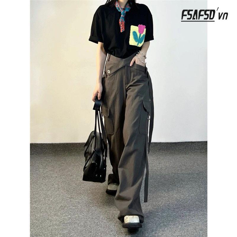 Quần Yếm Dài Ống Rộng Phong Cách Retro Thời Trang Cho Nữ