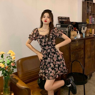 Đầm Chữ A Họa Tiết Hoa Hồng Thời Trang Mùa Hè Cho Nữ