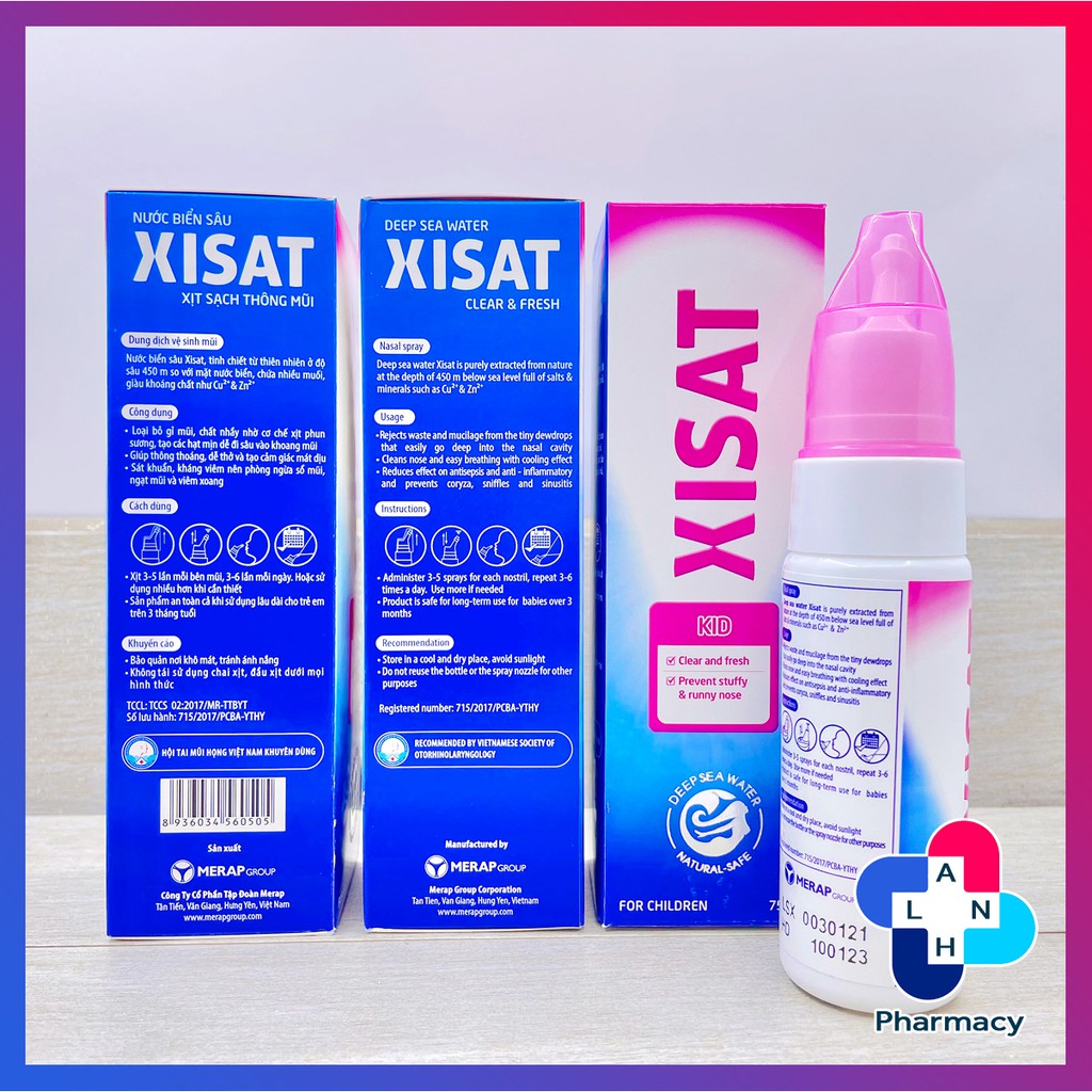 XISAT TRẺ EM (Lọ 75ml) - Nước biển sâu xịt sạch mũi, ngăn ngừa sổ mũi cho trẻ em.