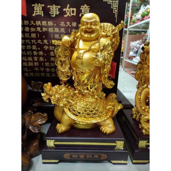 Tượng Phật Di Lặc Cưỡi Long Quy Trang Trí Để Bàn, Decor Phòng Làm Việc, Phòng Khách, Tặng Khai Trương, Tân Gia