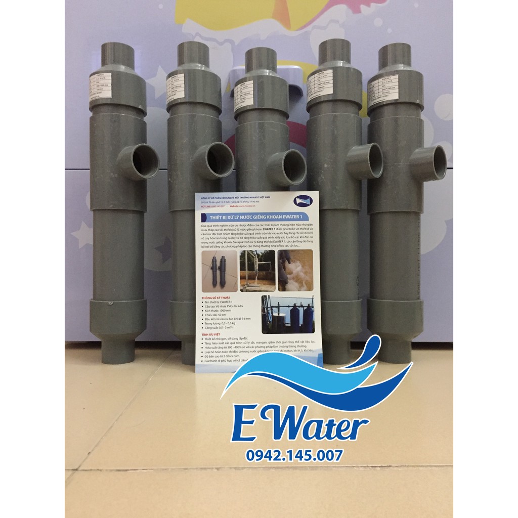 Ejector Ewater 1 tăng cường khả năng trộn oxy xử lý nước giếng khoan (đường nước vào phi 34, đường kinh thấn phi 60)