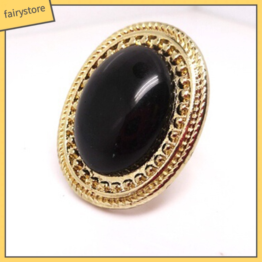 Nhẫn hợp kim mặt hình oval có thể điều chỉnh phong cách cổ điển