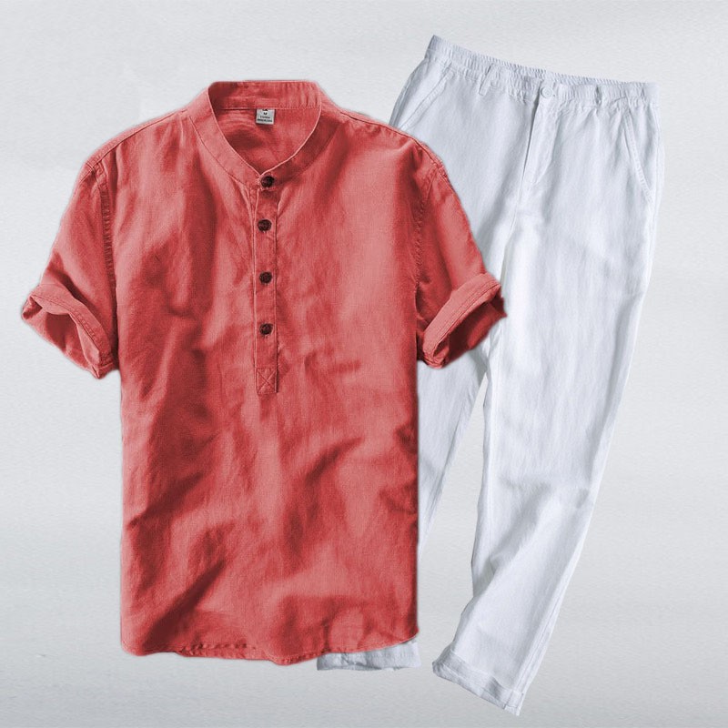 Quần Đũi khóa+Áo Sơ Mi Đũi Cao Cấp | BigBuy360 - bigbuy360.vn