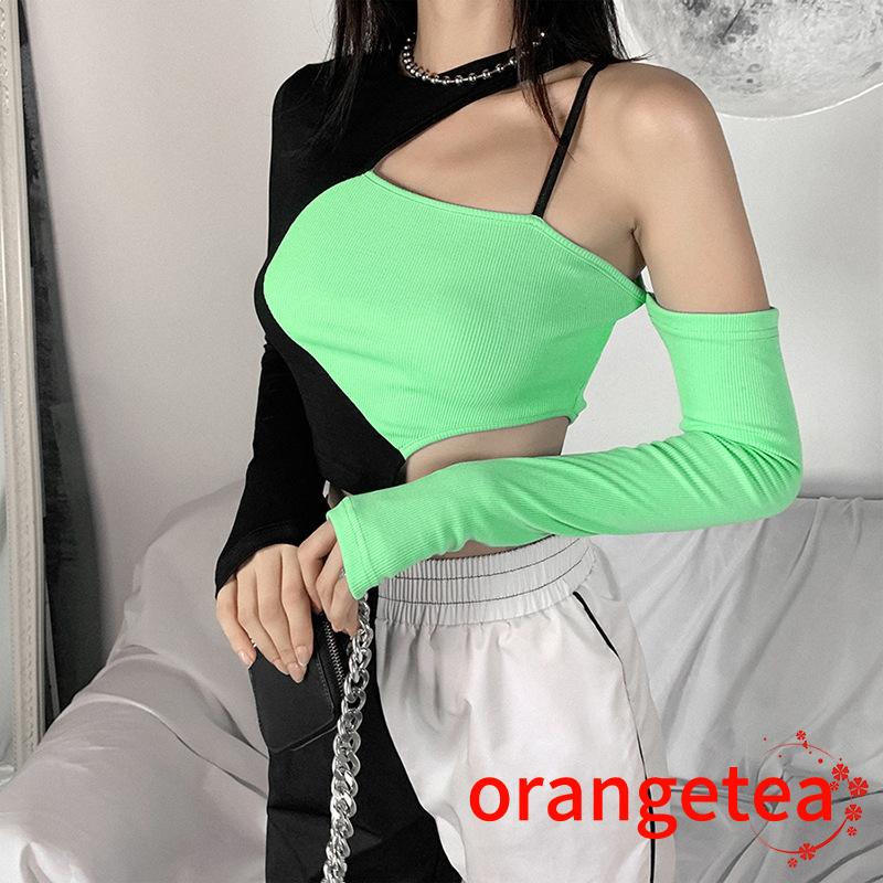 Áo thun nữ trễ vai dài tay phối dây phong cách thời trang