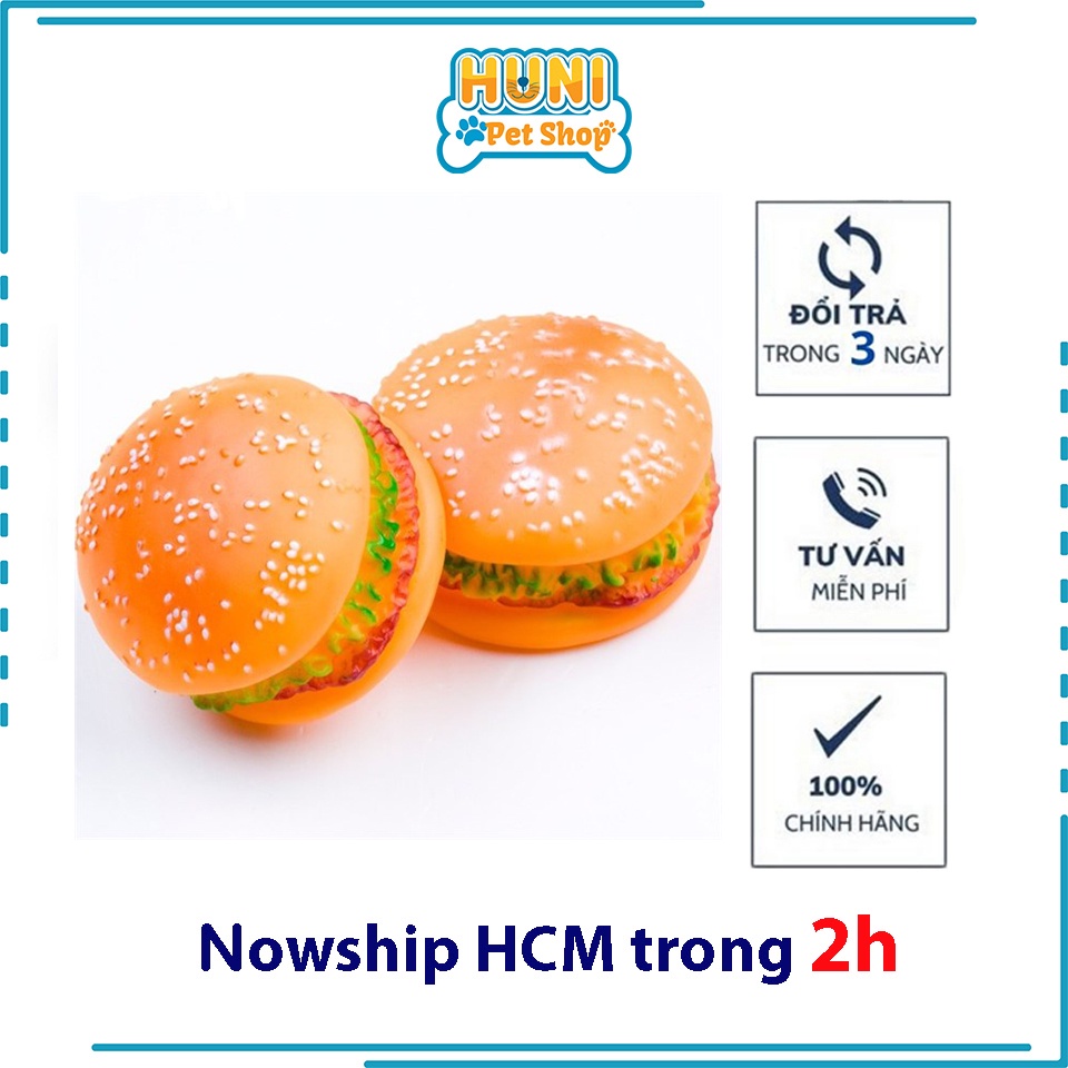 Đồ Chơi Bánh Hamburger Dành Cho Thú Cưng - đồ chơi cho chó mèo - Huni petshop