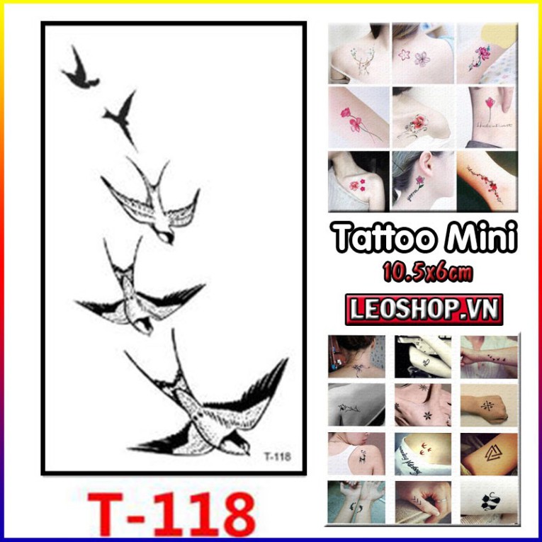 Hình Xăm Dán Mini Chim Én