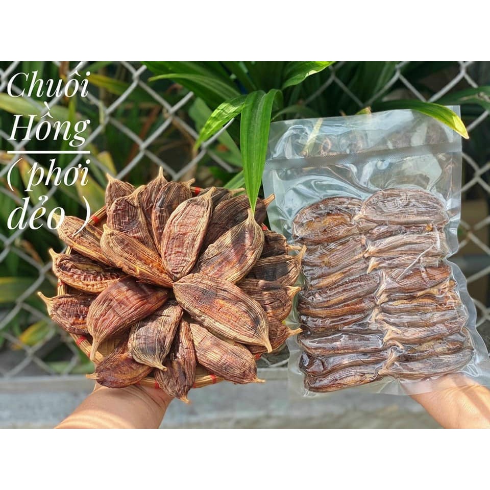 Chuối Hồng sấy dẻo nguyên vỏ siêu ngon túi 500Gr