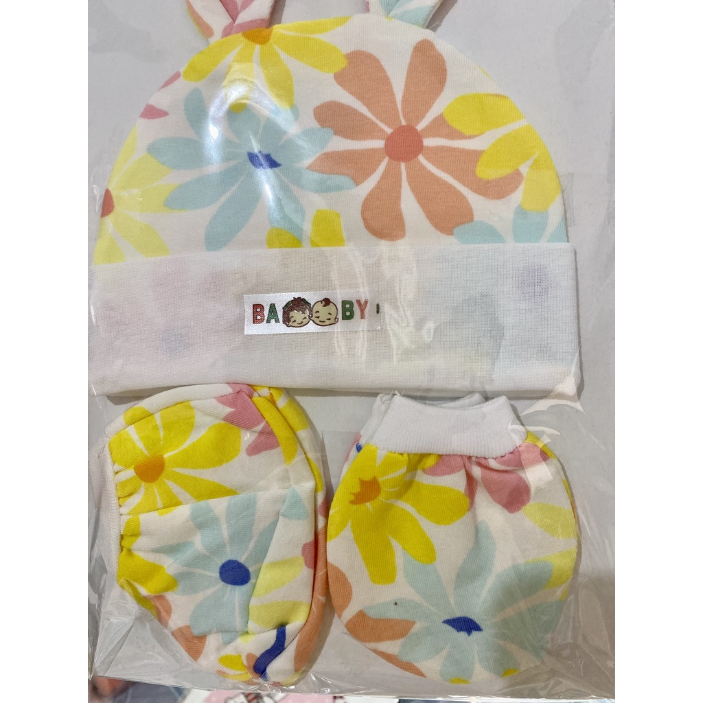 Set 02 Bộ Bao Tay Bao Chân Kèm Nón Họa Tiết Dễ Thương Cho bé