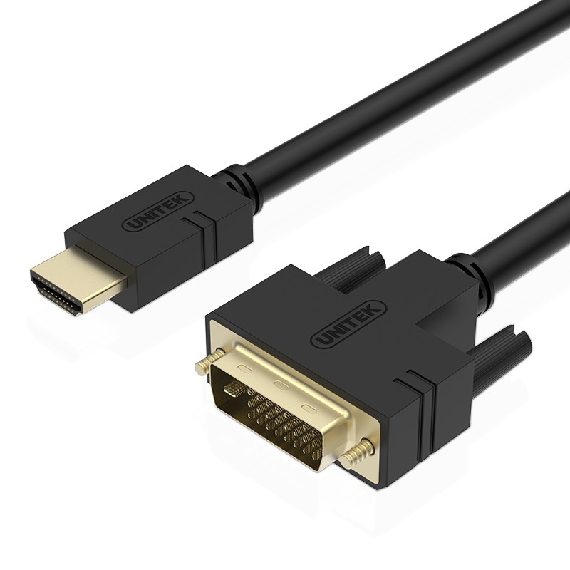 [Mã ELHACE giảm 4% đơn 300K] Cáp chuyển đổi HDMI to DVI 24 +1 dài 5m Unitek Y-C220A chính hãng