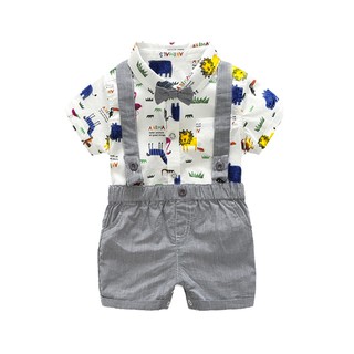 Set áo liền quần & quần short có dây đeo vai cho bé trai