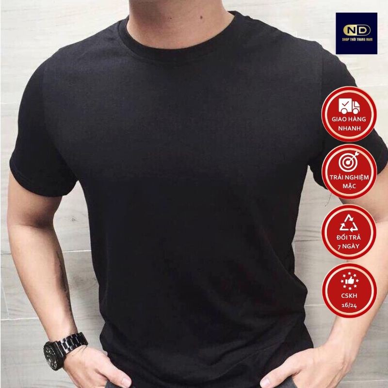 áo thun nam cổ tròn- ND shop Thời trang nam - áo thun tay ngắn, chất cotton bề mặt vải mềm - áo nam full size | BigBuy360 - bigbuy360.vn