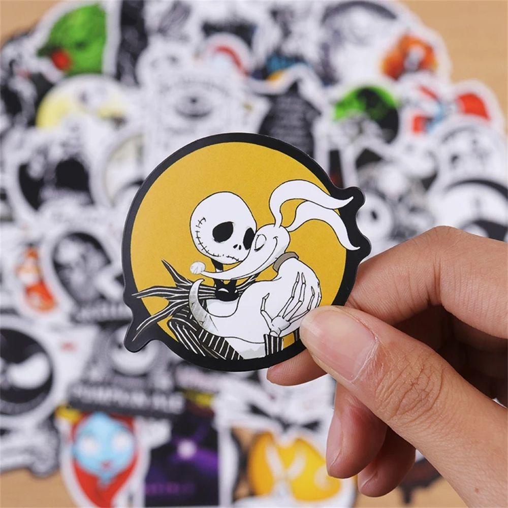Bộ 50 Sticker Họa Tiết Hoạt Hình The Nightmare Before Christmas Để Trang Trí Cho Laptop Ván Trượt Tiện Dụng