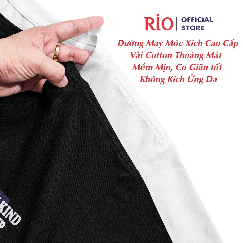 Áo Thun Nam, Áo Phông Nam Cổ Tròn Tay Ngắn RIO thun cotton cao cấp dày dặn thoáng mát trơn hàng hiệu đẹp RIO-04