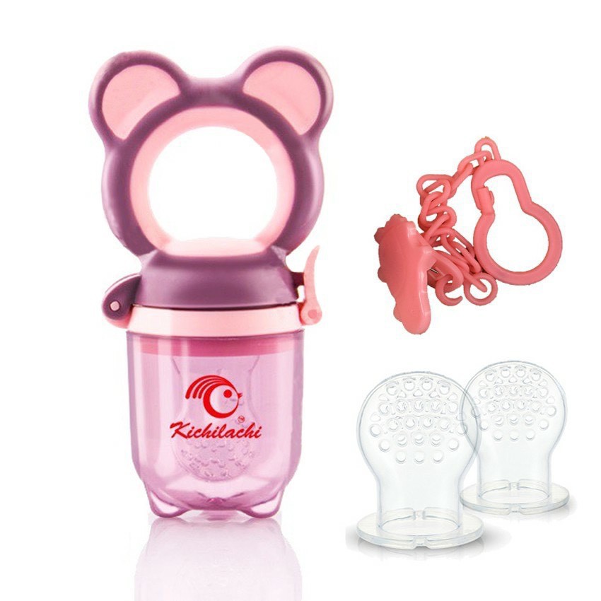 Túi Nhai Ăn Dặm Chống Hóc Kichii Không BPA  An Toàn Cho Bé (Có 3 Size Núm Nhai + Kẹp Xích)