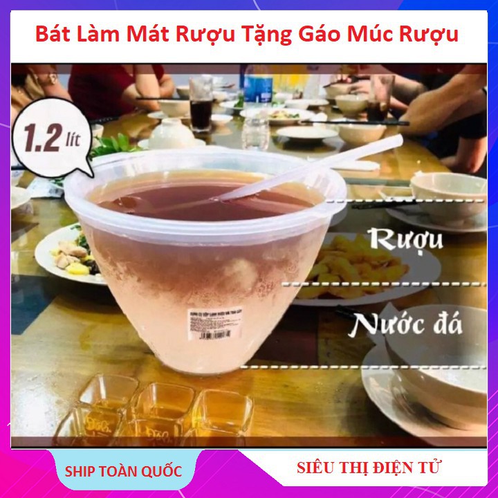 Bộ Bát Ướp Rượu, Tặng Gáo Múc Rượu Dụng Cụ Đựng Làm Lạnh Rượu - Nhựa PP Việt Nhật