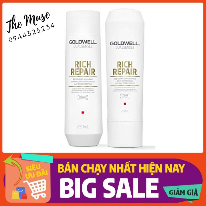 GOLDWELL - Cặp Dầu Gội Dầu Xả Dưỡng Ẩm Phục Hồi GOLDWELL 200ML